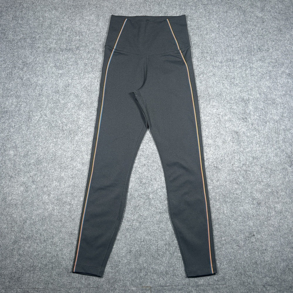 Nike Dri Fit Leggings Women's Size Small Solid Grey Rainbow Ladder Capri‎